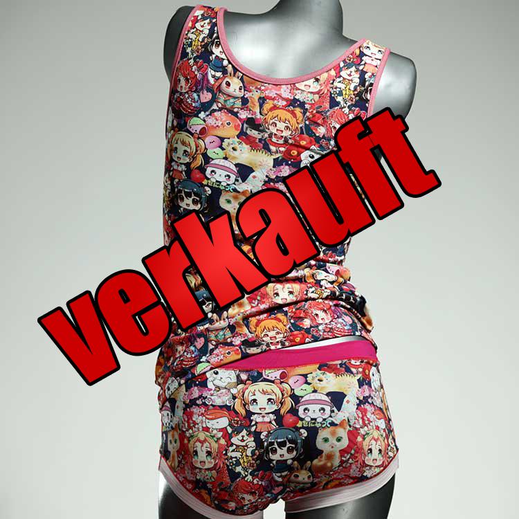 schöne süße farbige ökologische Unterwäsche Set für DamenPanty / Hotpant mit Top aus Baumwolle
