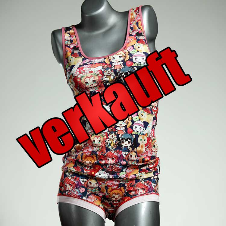 schöne süße farbige ökologische Unterwäsche Set für DamenPanty / Hotpant mit Top aus Baumwolle