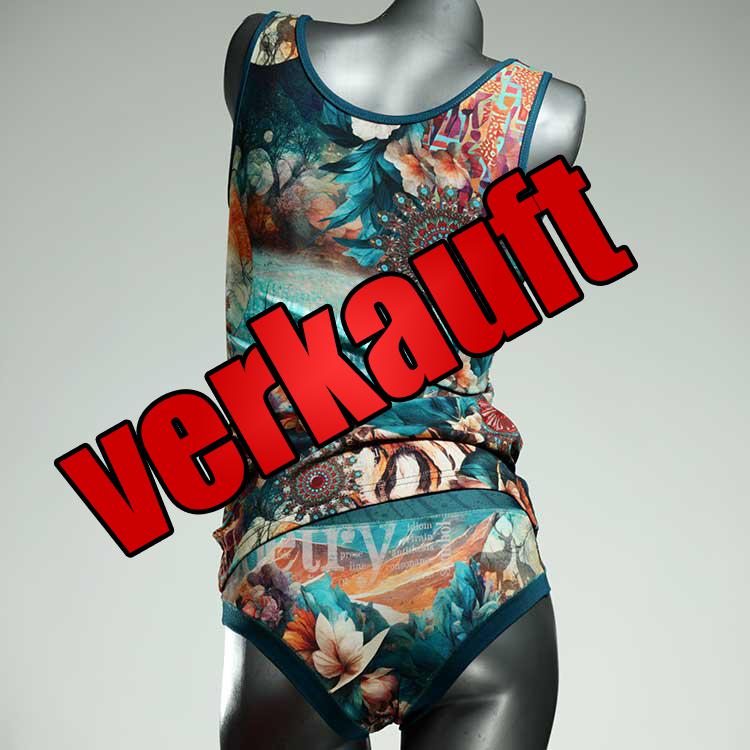 nachhaltige bunte bequeme schöne Unterwäsche Set für DamenPanty / Hotpant mit Top aus Baumwolle