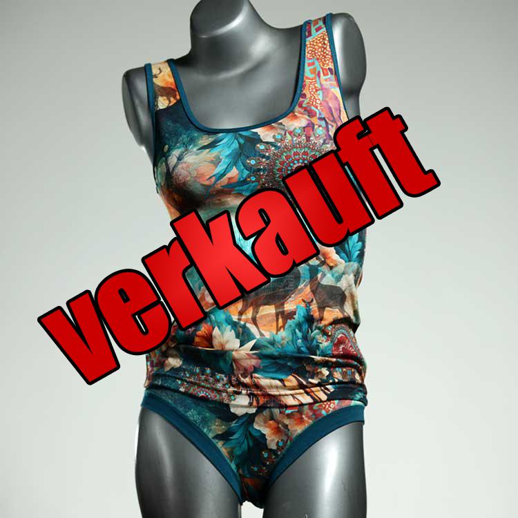 nachhaltige bunte bequeme schöne Unterwäsche Set für DamenPanty / Hotpant mit Top aus Baumwolle