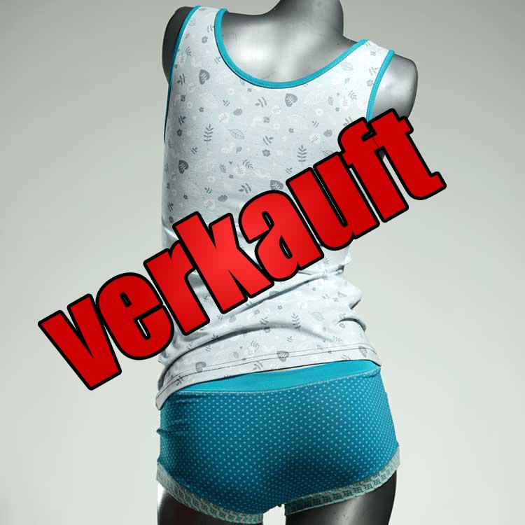 farbige bequeme schöne gemusterte Unterwäsche Set für DamenPanty / Hotpant mit Top aus Baumwolle