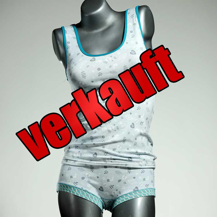 farbige bequeme schöne gemusterte Unterwäsche Set für DamenPanty / Hotpant mit Top aus Baumwolle