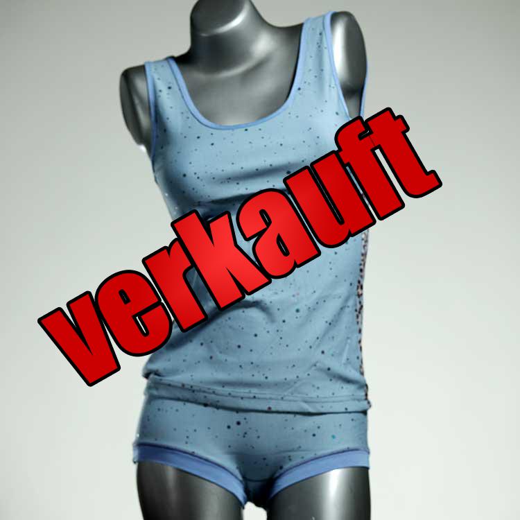 bunte gemusterte attraktive ökologische Unterwäsche Set für DamenPanty / Hotpant mit Top aus Baumwolle
