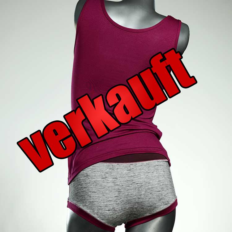 bequeme farbige schöne ökologische Unterwäsche Set für DamenPanty / Hotpant mit Top aus Baumwolle