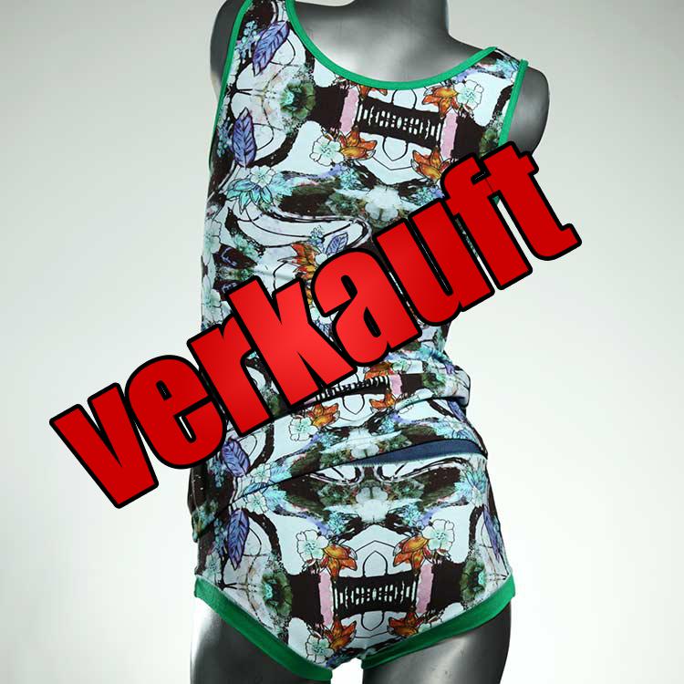 bunte ökologische nachhaltige attraktive Unterwäsche Set für DamenPanty / Hotpant mit Top aus Baumwolle