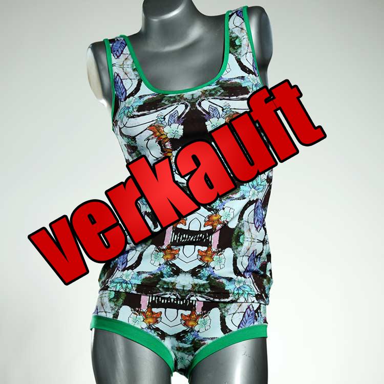bunte ökologische nachhaltige attraktive Unterwäsche Set für DamenPanty / Hotpant mit Top aus Baumwolle