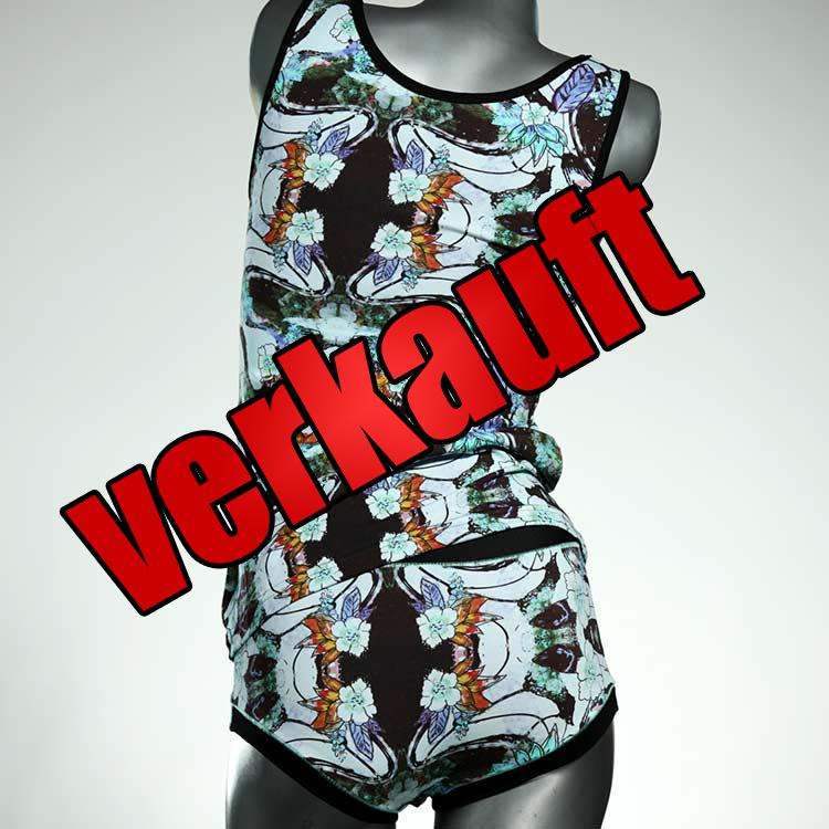 günstige ökologische nachhaltige bunte Unterwäsche Set für DamenPanty / Hotpant mit Top aus Baumwolle