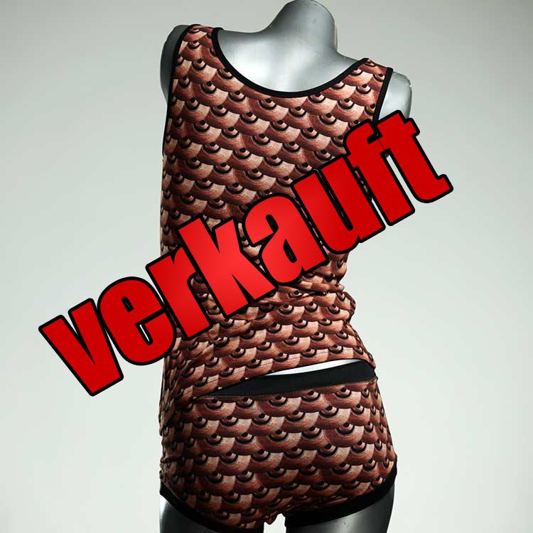 süße nachhaltige günstige gemusterte Unterwäsche Set für DamenPanty / Hotpant mit Top aus Baumwolle