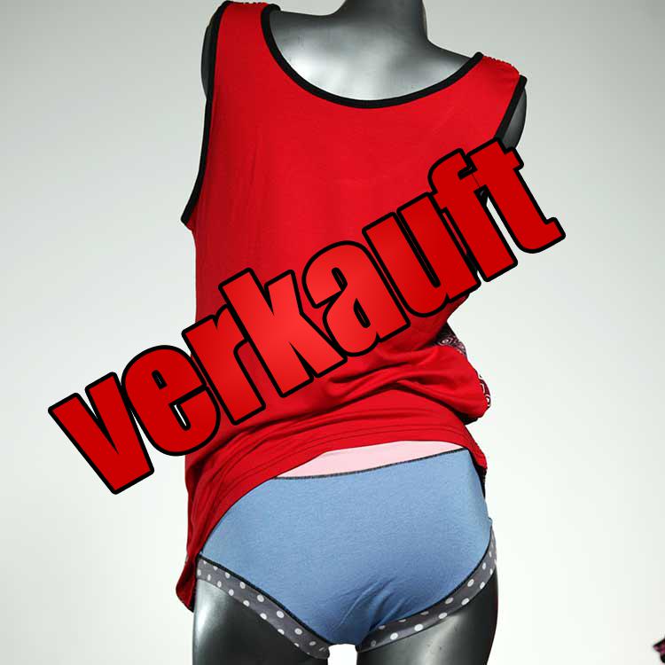 günstige bunte preiswerte nachhaltige Unterwäsche Set für DamenPanty / Hotpant mit Top aus Baumwolle