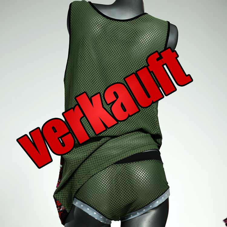 farbige bequeme sexy ökologische Unterwäsche Set für DamenPanty / Hotpant mit Top aus Baumwolle