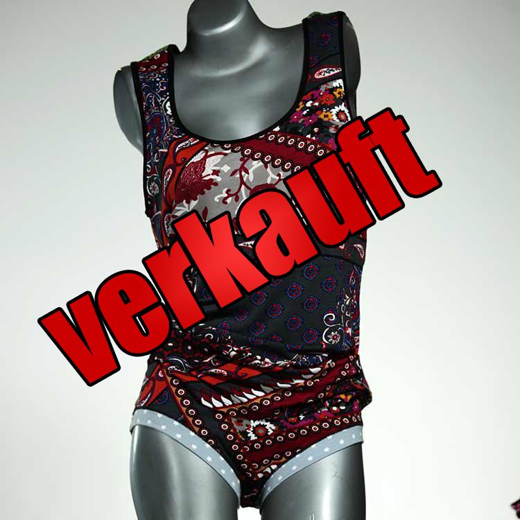 farbige bequeme sexy ökologische Unterwäsche Set für DamenPanty / Hotpant mit Top aus Baumwolle