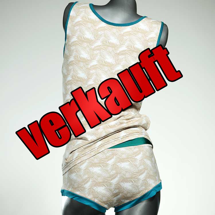 bunte sexy nachhaltige gemusterte Unterwäsche Set für DamenPanty / Hotpant mit Top aus Baumwolle
