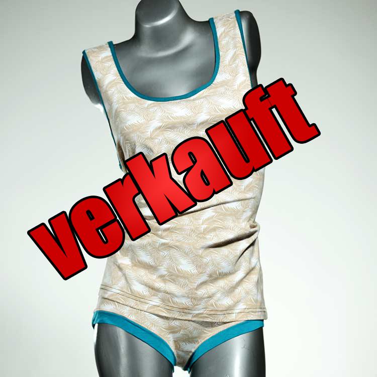 bunte sexy nachhaltige gemusterte Unterwäsche Set für DamenPanty / Hotpant mit Top aus Baumwolle