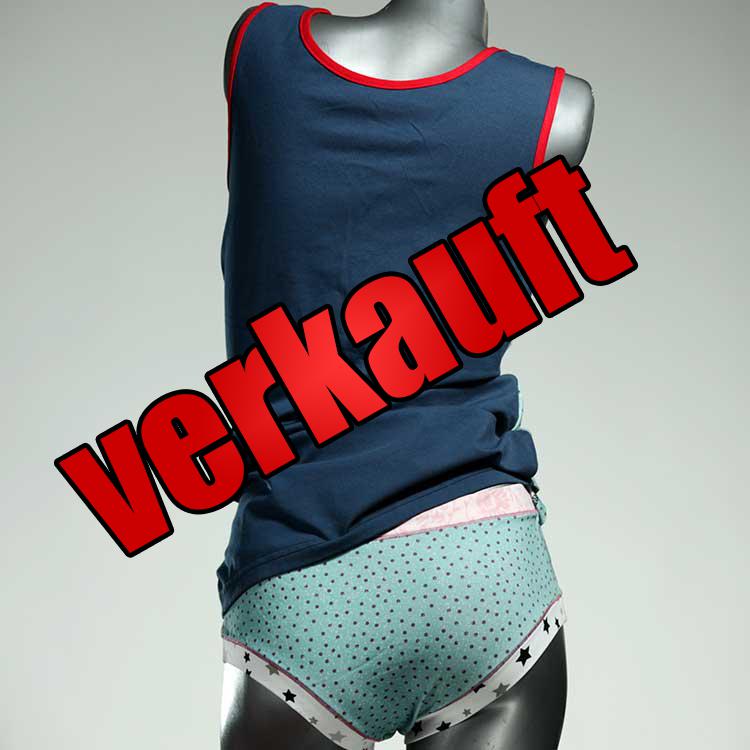 sexy handgemachte gemusterte farbige Unterwäsche Set für DamenPanty / Hotpant mit Top aus Baumwolle