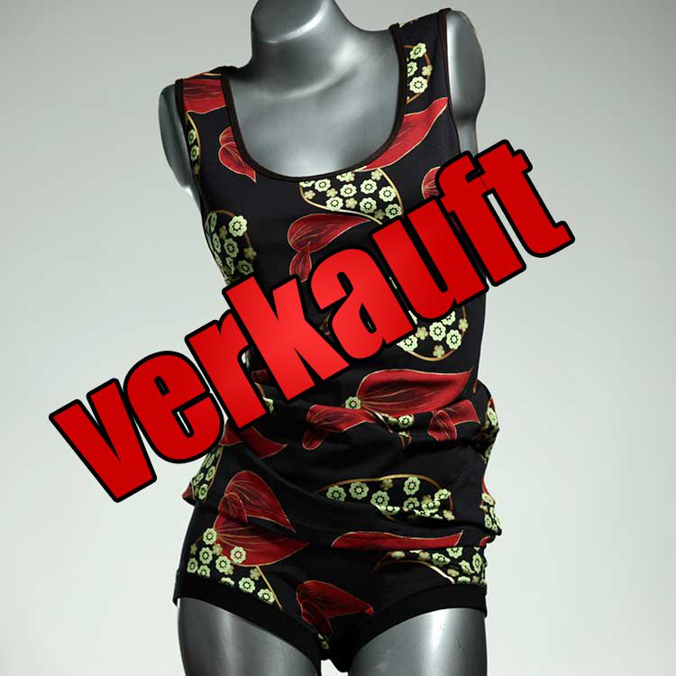 handgemachte bunte günstige preiswerte Unterwäsche Set für DamenPanty / Hotpant mit Top aus Baumwolle