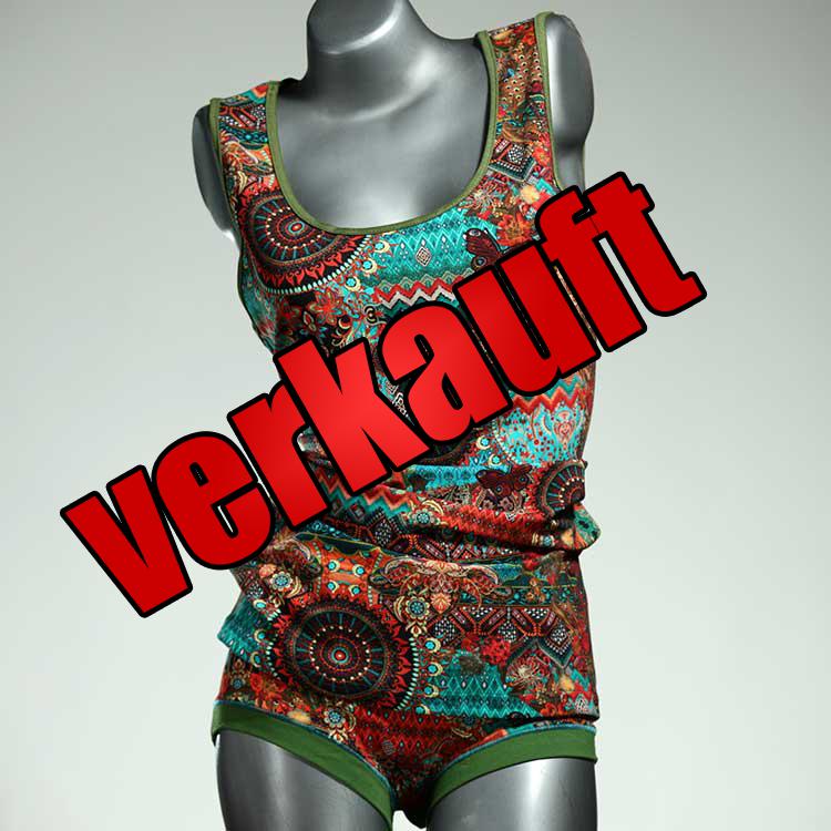 süße ökologische bequeme handgemachte Unterwäsche Set für DamenPanty / Hotpant mit Top aus Baumwolle