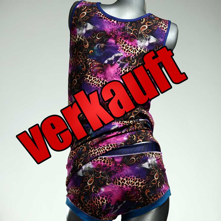 bequeme sexy bunte handgemachte Unterwäsche Set für DamenPanty / Hotpant mit Top aus Baumwolle