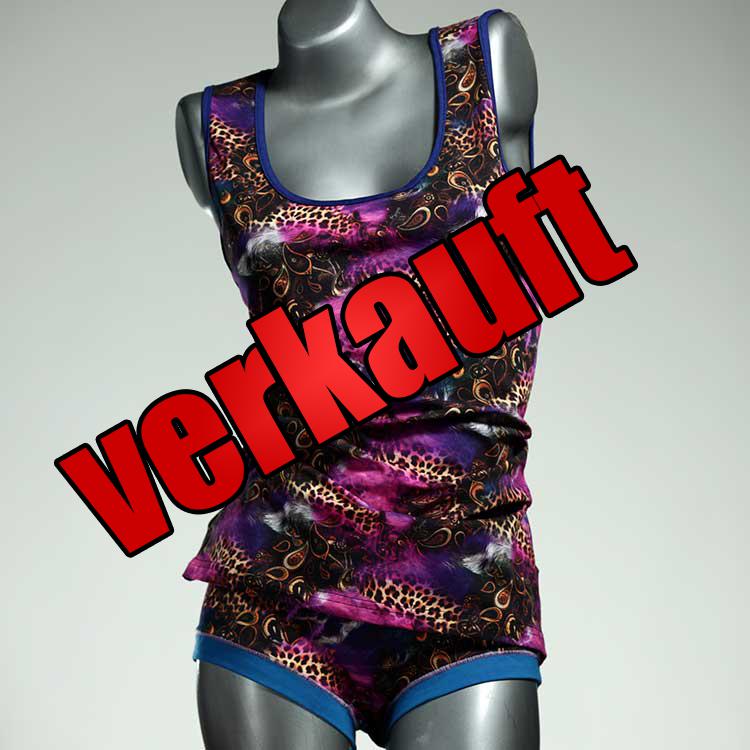 bequeme sexy bunte handgemachte Unterwäsche Set für DamenPanty / Hotpant mit Top aus Baumwolle