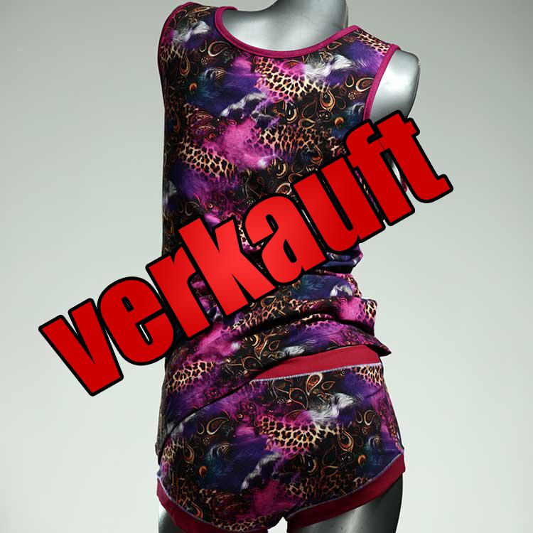 bequeme attraktive preiswerte gemusterte Unterwäsche Set für DamenPanty / Hotpant mit Top aus Baumwolle