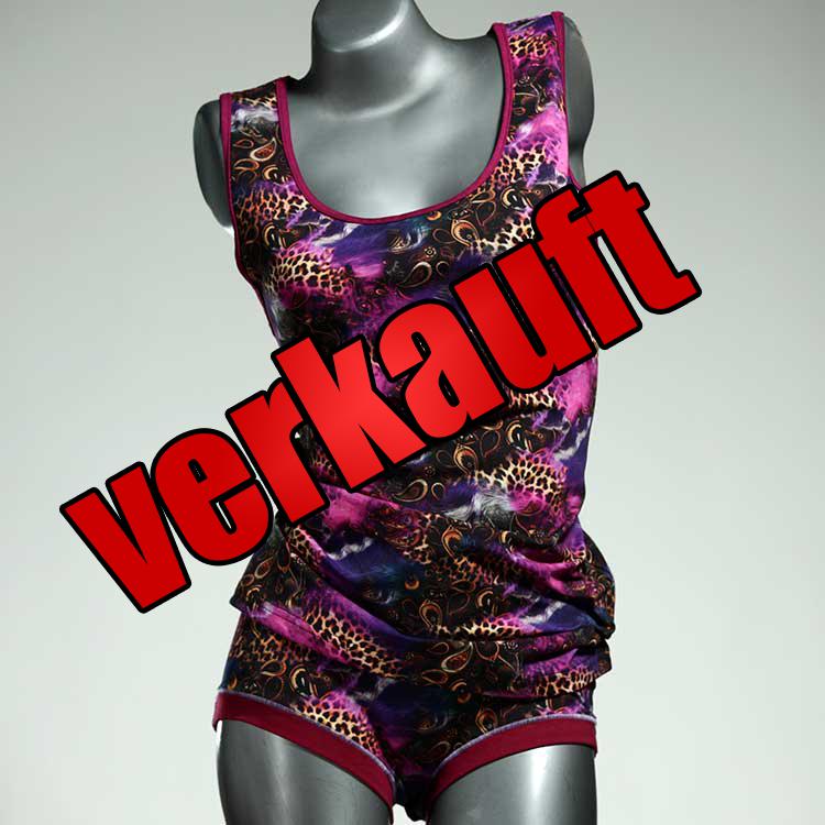 bequeme attraktive preiswerte gemusterte Unterwäsche Set für DamenPanty / Hotpant mit Top aus Baumwolle