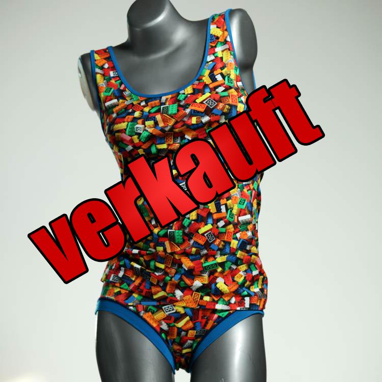 günstige sexy bunte nachhaltige Unterwäsche Set für DamenPanty / Hotpant mit Top aus Baumwolle