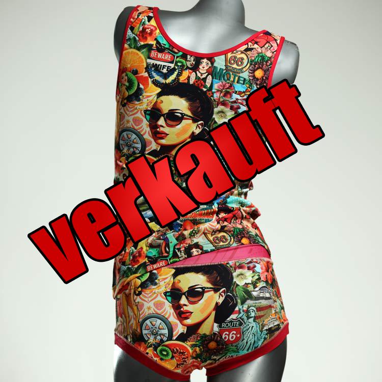 günstige preiswerte bunte ökologische Unterwäsche Set für DamenPanty / Hotpant mit Top aus Baumwolle