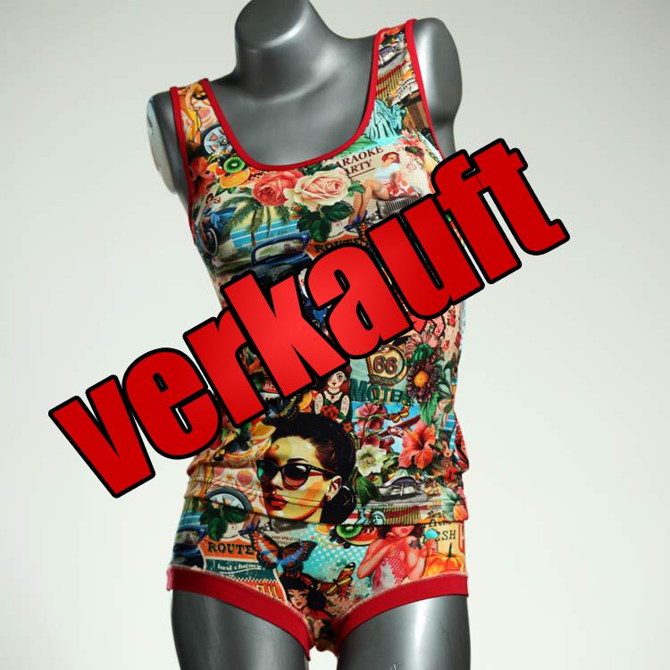 günstige preiswerte bunte ökologische Unterwäsche Set für DamenPanty / Hotpant mit Top aus Baumwolle