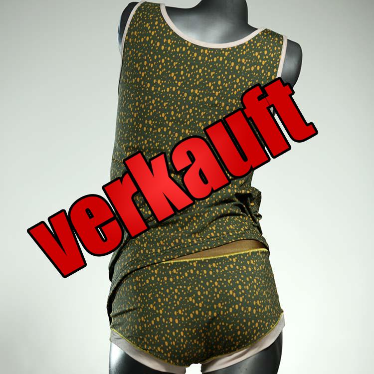 attraktive ökologische sexy gemusterte Unterwäsche Set für DamenPanty / Hotpant mit Top aus Baumwolle