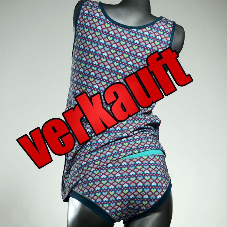attraktive handgemachte ökologische bequeme Unterwäsche Set für DamenPanty / Hotpant mit Top aus Baumwolle