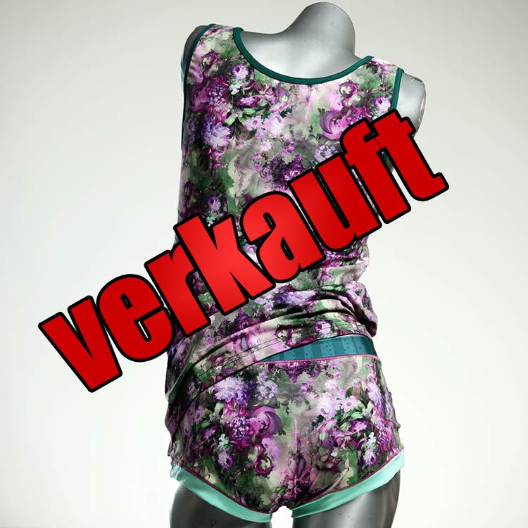 nachhaltige gemusterte farbige günstige Unterwäsche Set für DamenPanty / Hotpant mit Top aus Baumwolle