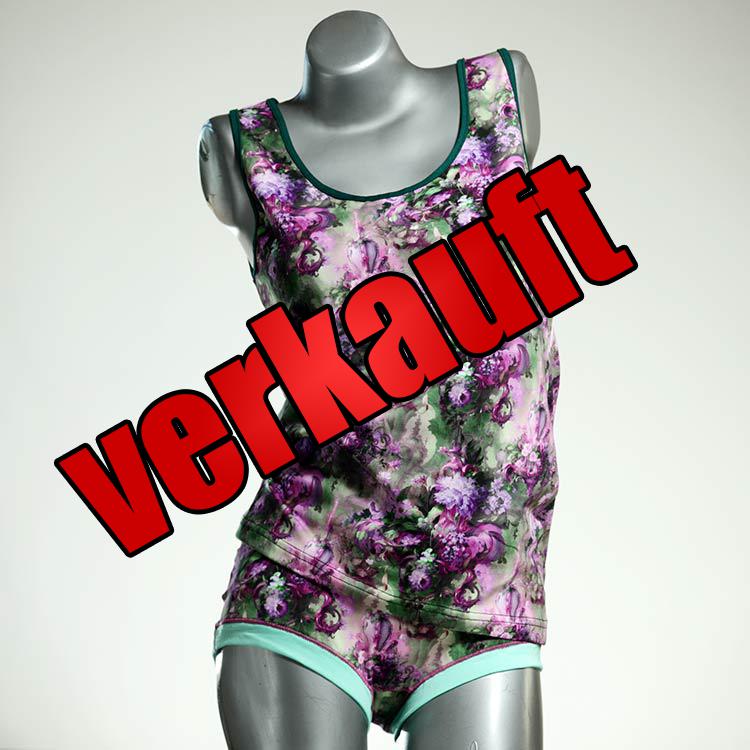 nachhaltige gemusterte farbige günstige Unterwäsche Set für DamenPanty / Hotpant mit Top aus Baumwolle