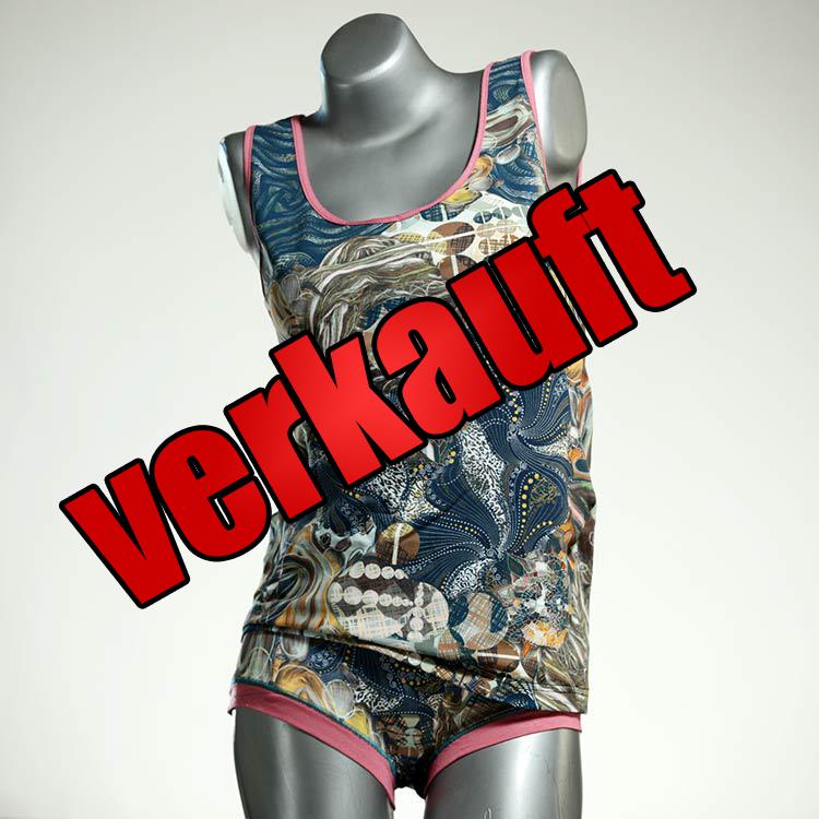 handgemachte nachhaltige bunte preiswerte Unterwäsche Set für DamenPanty / Hotpant mit Top aus Baumwolle