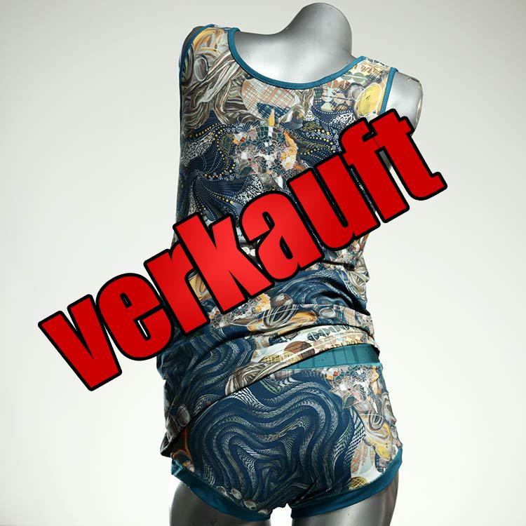 attraktive gemusterte schöne farbige Unterwäsche Set für DamenPanty / Hotpant mit Top aus Baumwolle