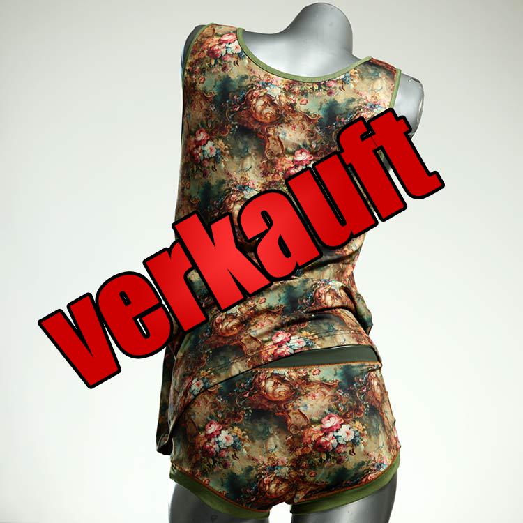 ökologische gemusterte nachhaltige farbige Unterwäsche Set für DamenPanty / Hotpant mit Top aus Baumwolle