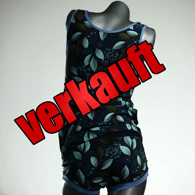 ökologische bequeme schöne handgemachte Unterwäsche Set für DamenPanty / Hotpant mit Top aus Baumwolle