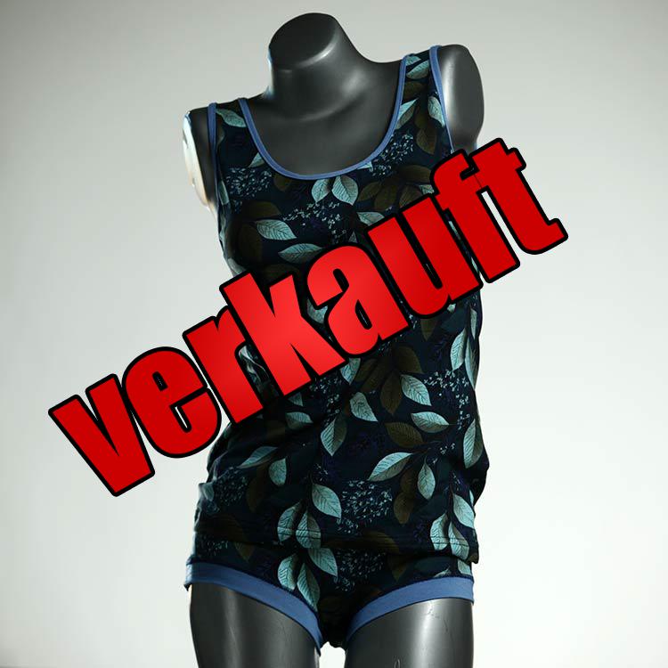 ökologische bequeme schöne handgemachte Unterwäsche Set für DamenPanty / Hotpant mit Top aus Baumwolle