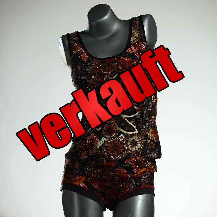 preiswerte bunte farbige handgemachte Unterwäsche Set für DamenPanty / Hotpant mit Top aus Baumwolle