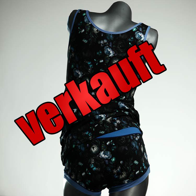 farbige preiswerte gemusterte bunte Unterwäsche Set für DamenPanty / Hotpant mit Top aus Baumwolle