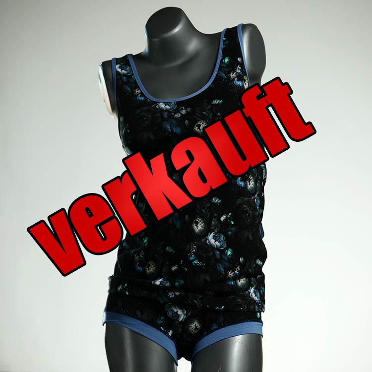 farbige preiswerte gemusterte bunte Unterwäsche Set für DamenPanty / Hotpant mit Top aus Baumwolle