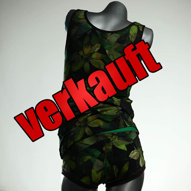 günstige ökologische schöne gemusterte Unterwäsche Set für DamenPanty / Hotpant mit Top aus Baumwolle