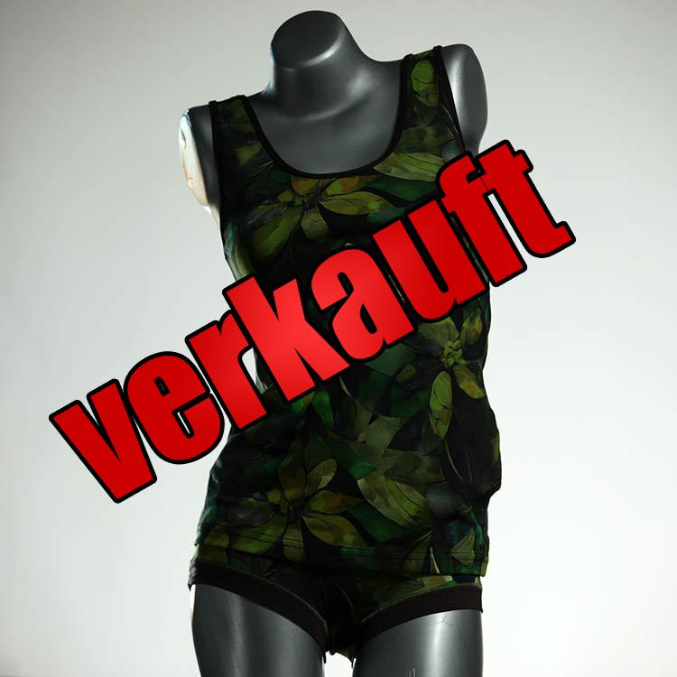 günstige ökologische schöne gemusterte Unterwäsche Set für DamenPanty / Hotpant mit Top aus Baumwolle