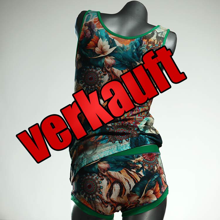 gemusterte preiswerte bunte farbige Unterwäsche Set für DamenPanty / Hotpant mit Top aus Baumwolle