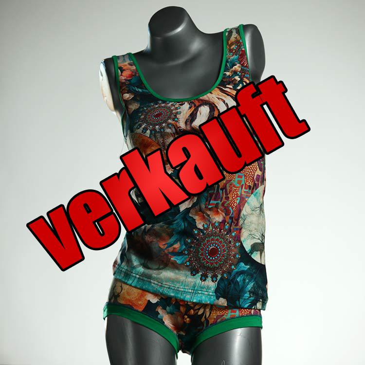 gemusterte preiswerte bunte farbige Unterwäsche Set für DamenPanty / Hotpant mit Top aus Baumwolle