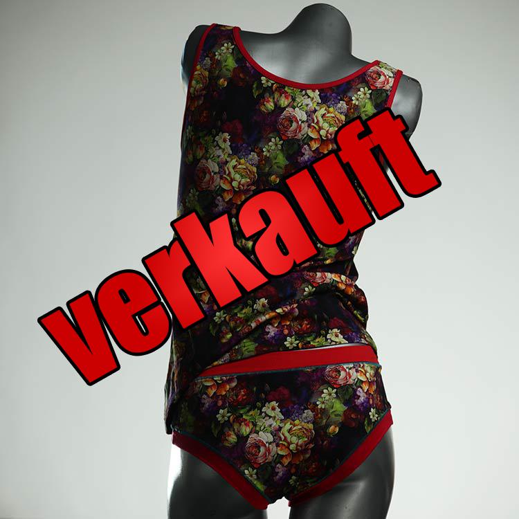 farbige handgemachte bunte nachhaltige Unterwäsche Set für DamenPanty / Hotpant mit Top aus Baumwolle