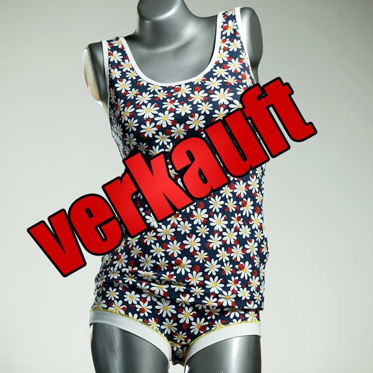 farbige schöne preiswerte nachhaltige Unterwäsche Set für DamenPanty / Hotpant mit Top aus Baumwolle