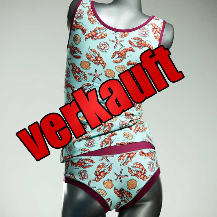 gemusterte günstige attraktive nachhaltige Unterwäsche Set für DamenPanty / Hotpant mit Top aus Baumwolle