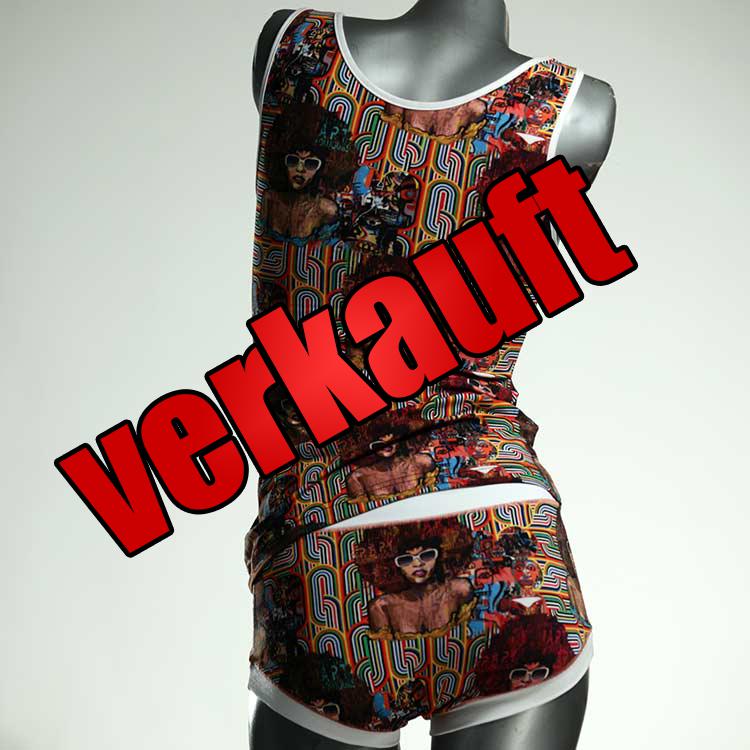 ökologische sexy schöne nachhaltige Unterwäsche Set für DamenPanty / Hotpant mit Top aus Baumwolle