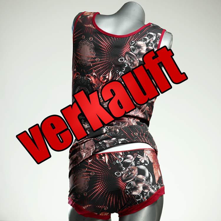 schöne gemusterte handgemachte attraktive Unterwäsche Set für DamenPanty / Hotpant mit Top aus Baumwolle