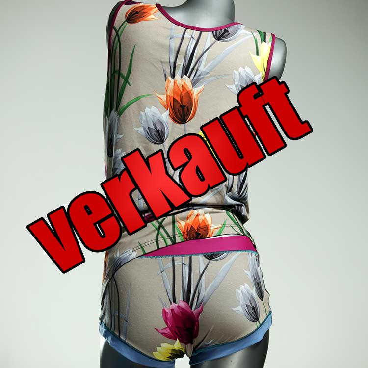 bequeme sexy ökologische attraktive Unterwäsche Set für DamenPanty / Hotpant mit Top aus Baumwolle