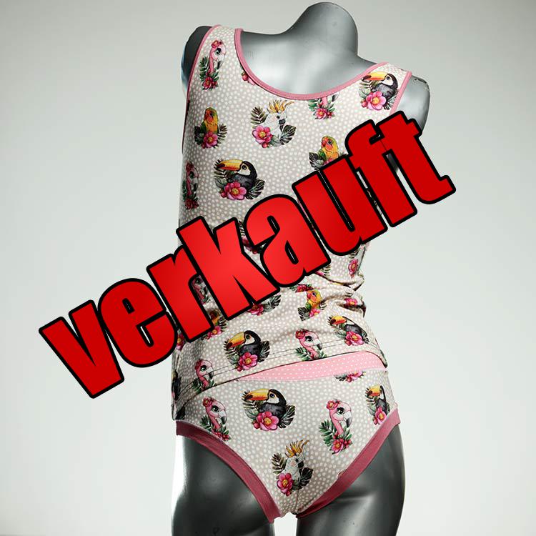 gemusterte schöne bequeme preiswerte Unterwäsche Set für DamenPanty / Hotpant mit Top aus Baumwolle